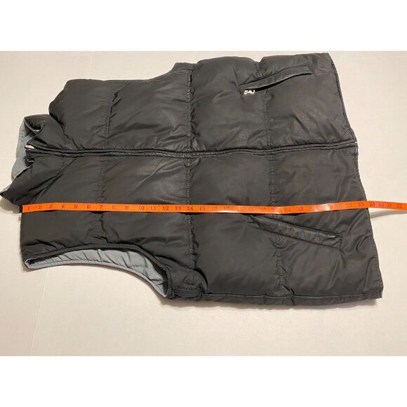 Eddie Bauer Puffer Vest Size XLT Goose Down Black Reversible to Grey Zip Front - Picture 9 of 14